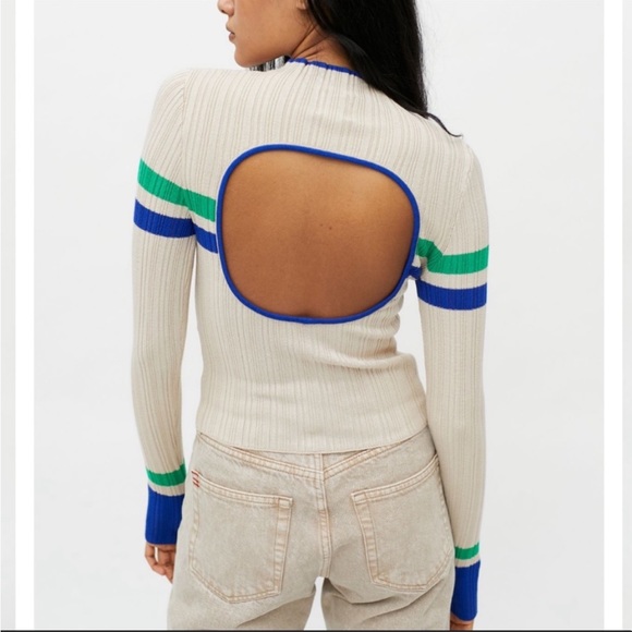 BDG Kiara Open-Back Sweater 💙💚 - Picture 1 of 7